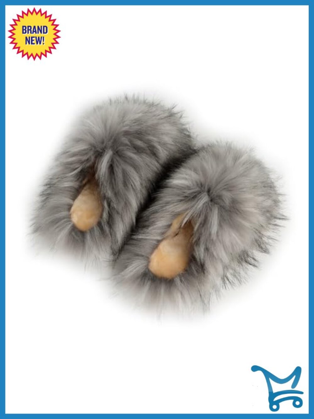 Fluffy Faux Fur Slides Furry Soft Plush House Slippers Indoor Outdoor Slip On - Picture 4 of 4